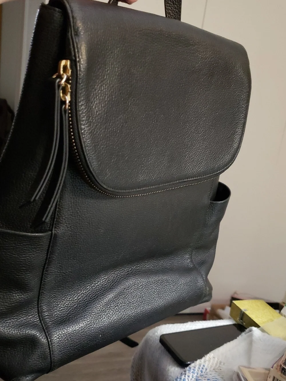Genuine leather backpack